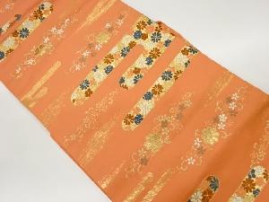 リサイクル　ヱ霞に花々模様織出し名古屋帯